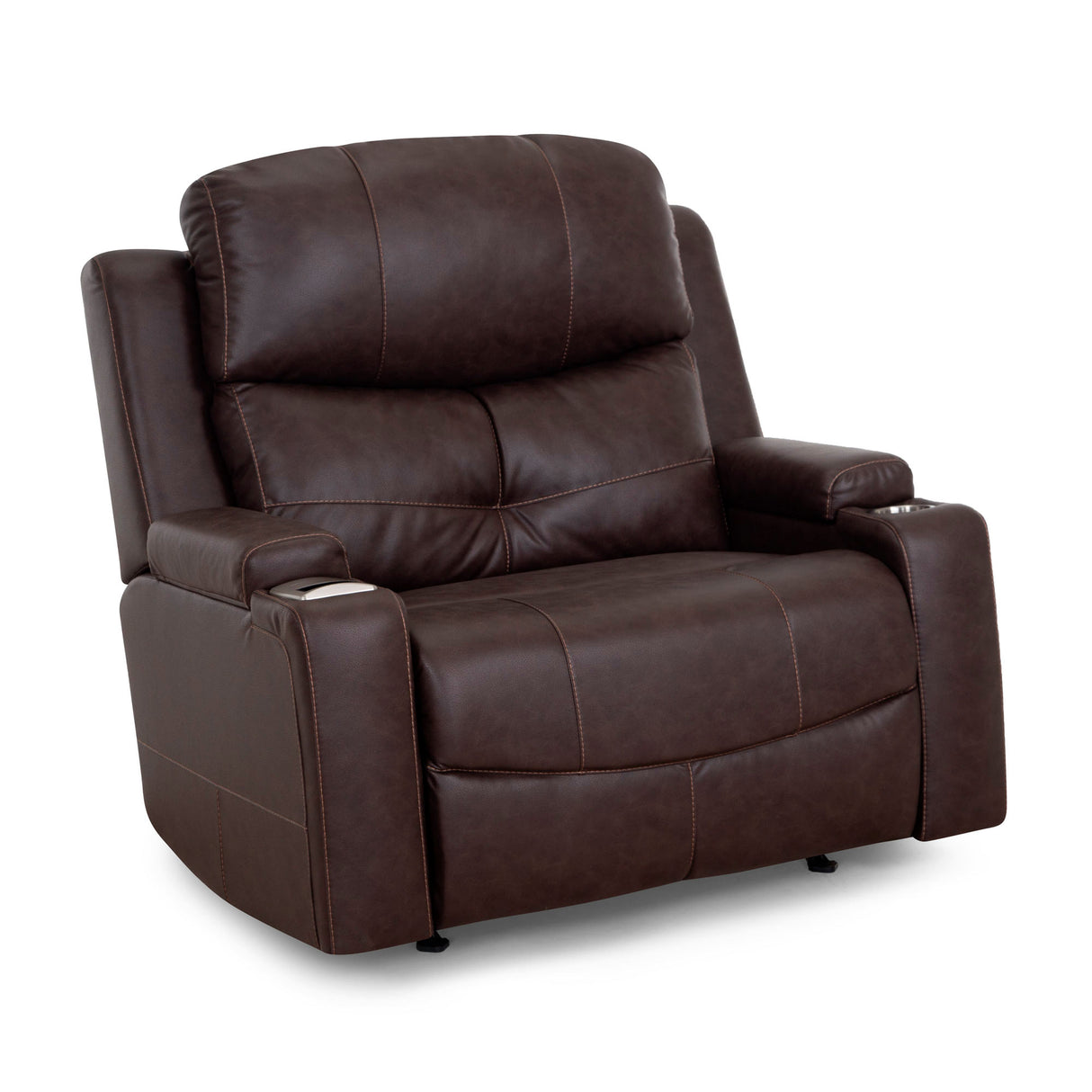 Front right view of Sultan Coffee Power Oversized Rock Recliner