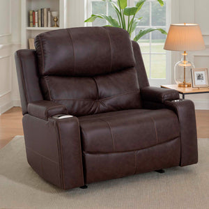 A room setting featuring Sultan Coffee Power Oversized Rocker Recliner