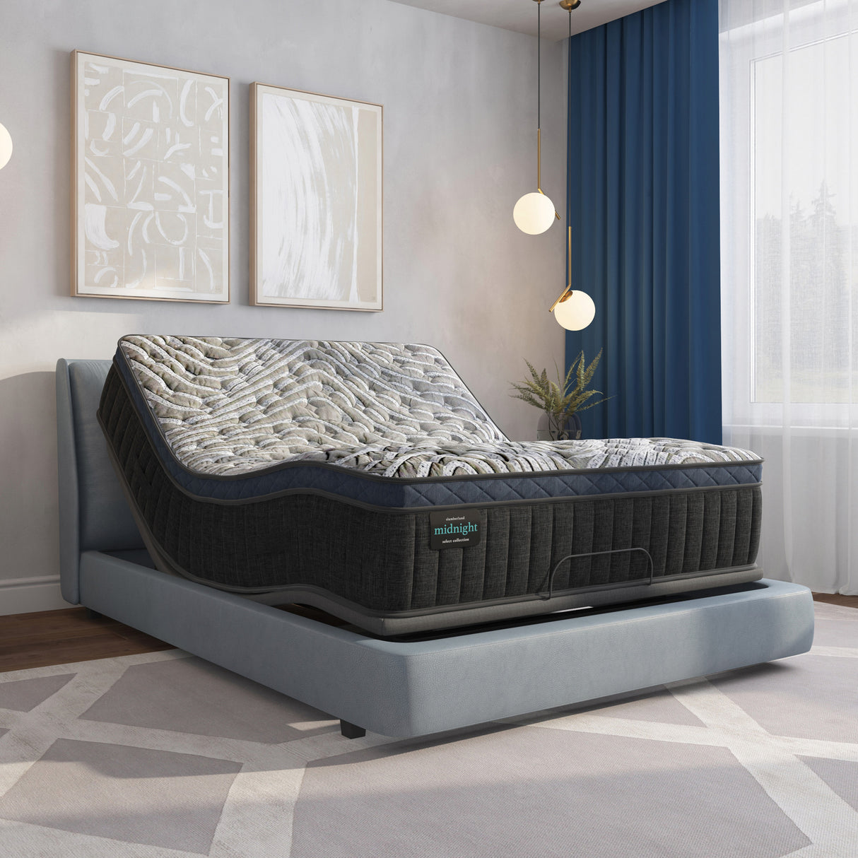 Room setting 2 featuring Slumberland Midnight Select Medium Pillowtop Queen Mattress