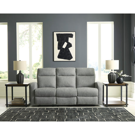 A room setting featuring Gauntlet Sterling Reclining Sofa