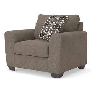 Front right view of Triston-Peaks Suede Chair and a Half