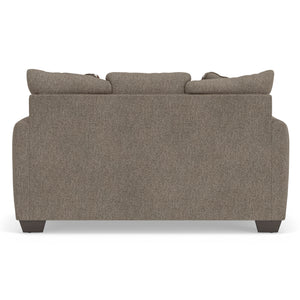 Back view of Triston-Peaks Suede Loveseat
