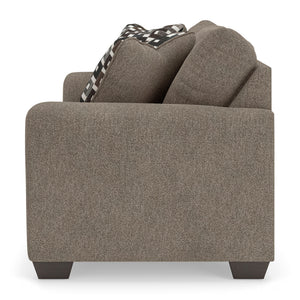 Side view of Triston-Peaks Suede Loveseat