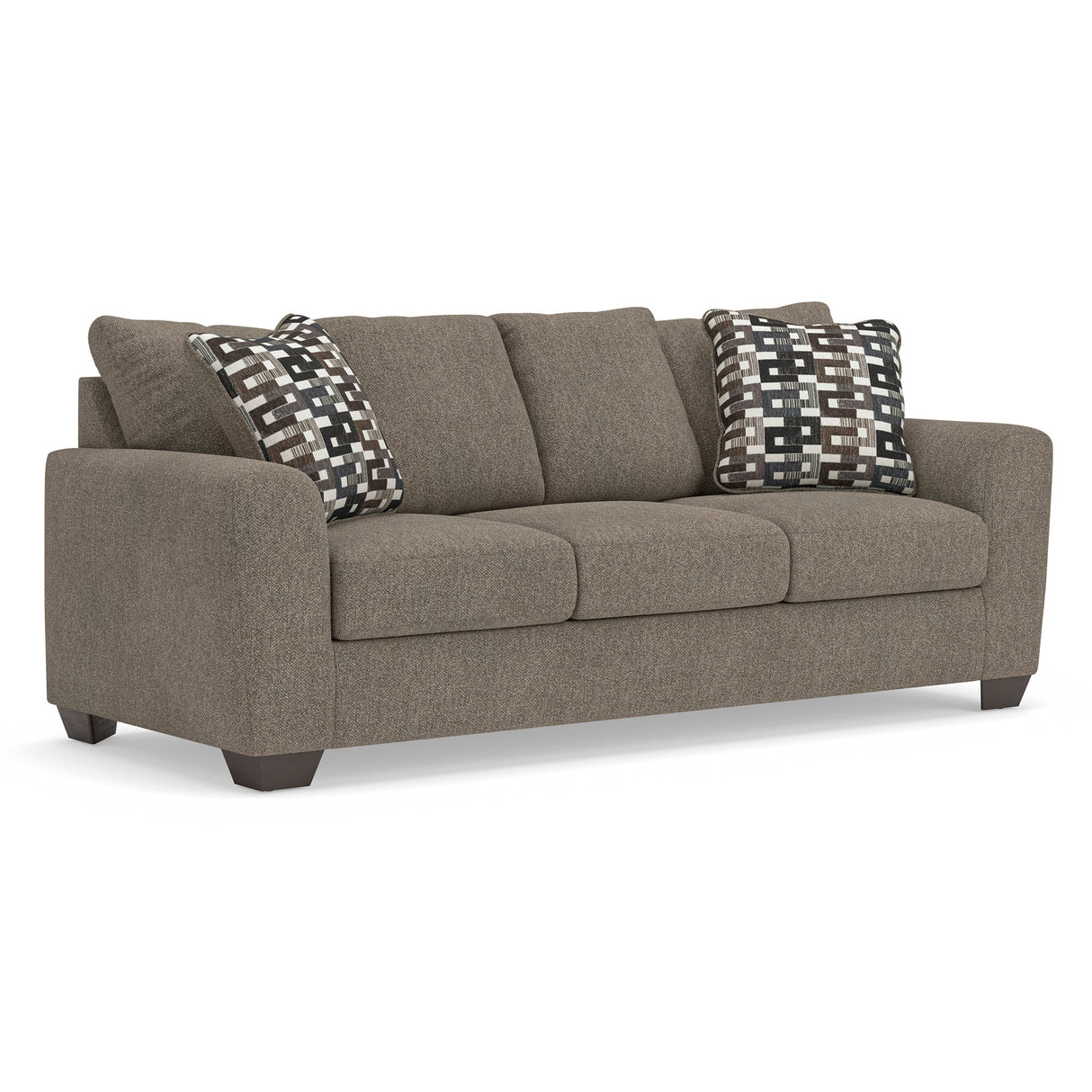 Front left view of Triston-Peaks Suede Sofa