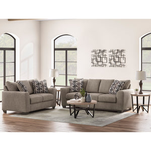 A room setting featuring Triston-Peaks Suede Sofa