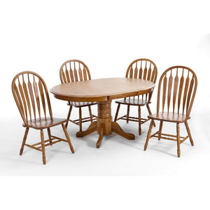 Jefferson Chestnut 5 Piece Swivel Pedestal Dining Set QK1104130
