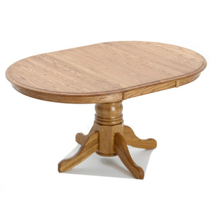Front right view of Jefferson Chestnut Pedestal Dining Table