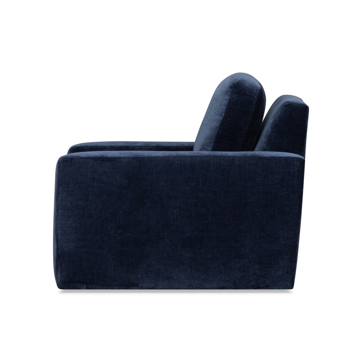 Side view of Juno Ink Feather Blend Swivel Chair