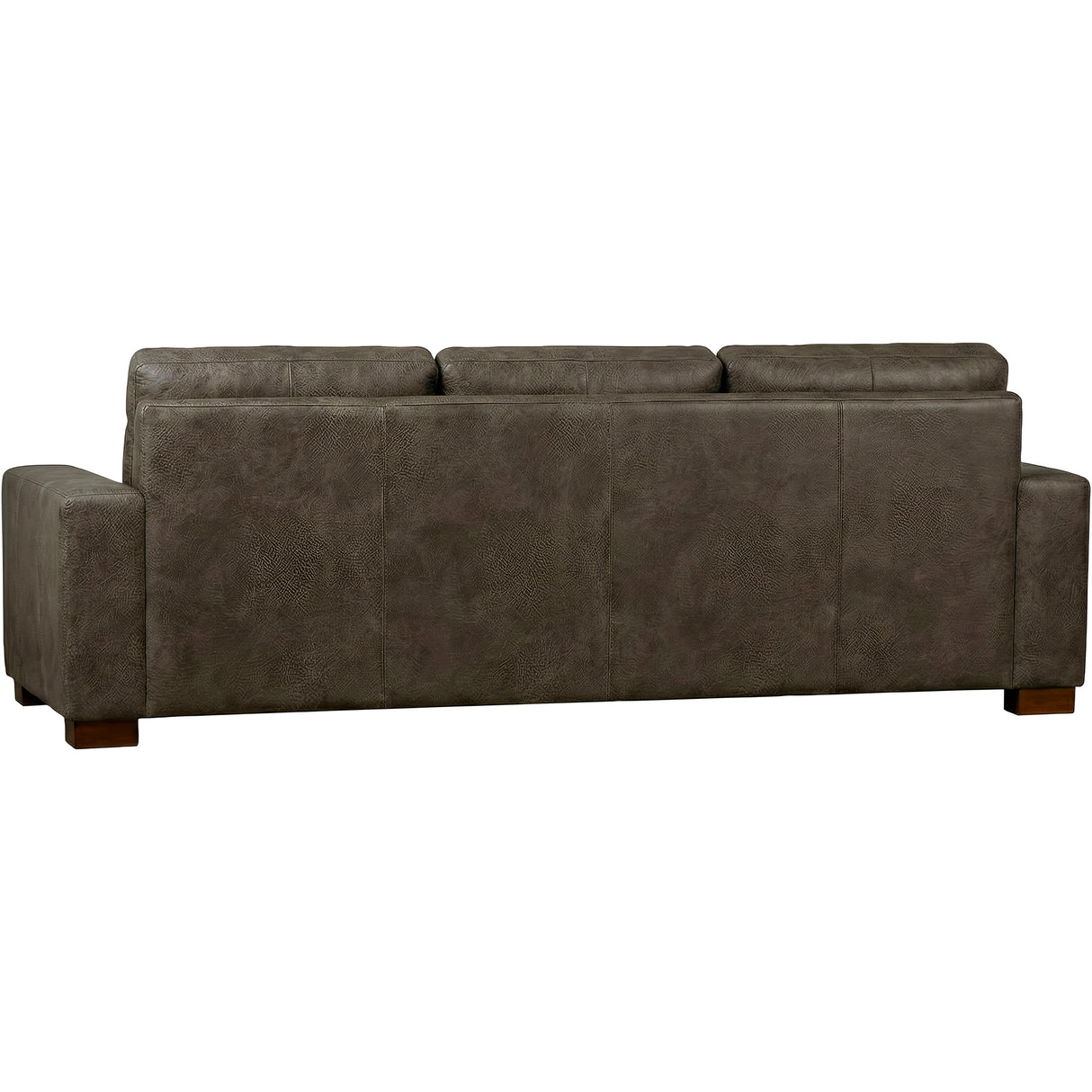 Back view of Juno Gray Feather Blend Oversized Leather Sofa