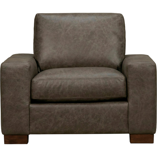 Juno Gray Feather Blend Leather Chair QK1104278