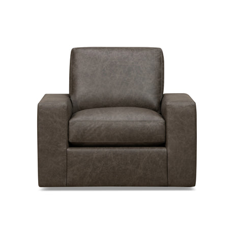 Juno Gray Feather Blend Leather Swivel Chair QK1104280