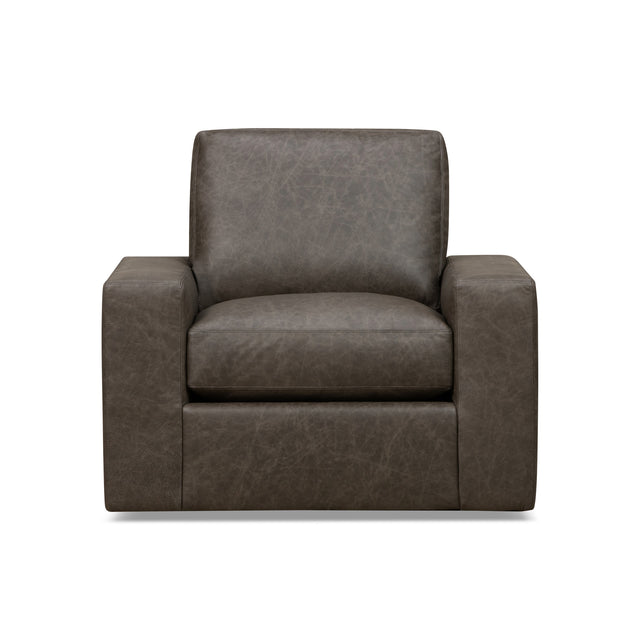 Juno Gray Feather Blend Leather Swivel Chair QK1104280
