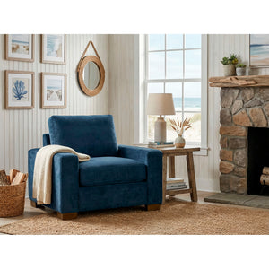 A room setting featuring Juno Ink Feather Blend Chair