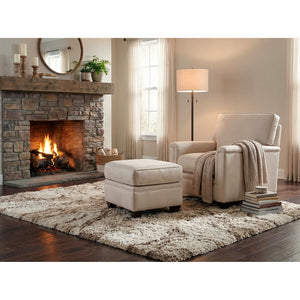 A room setting featuring Warren Twine Feather Blend Ottoman