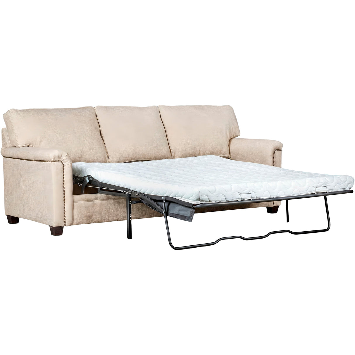 Detail view of Warren Twine Feather Blend Nail Head Queen Sofa Sleeper