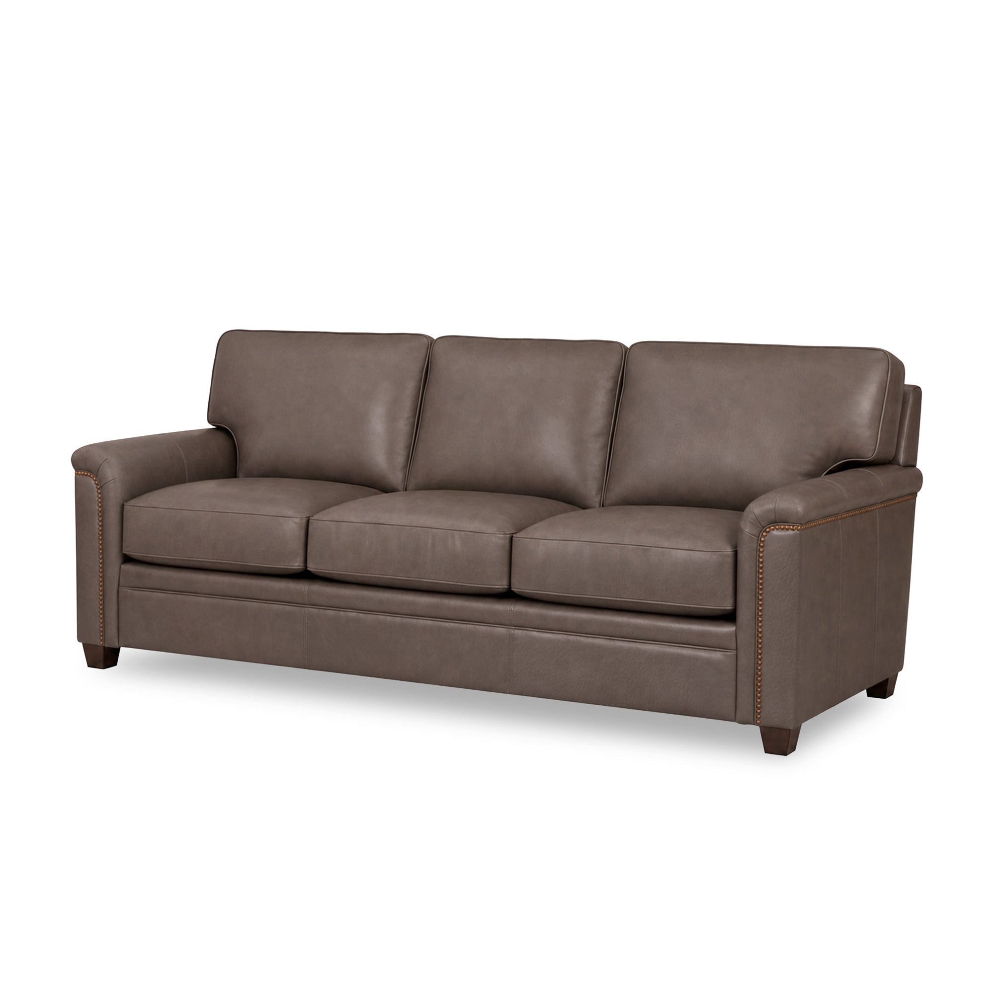 Warren Feather Blend Leather Nail Head Sofa – Slumberland