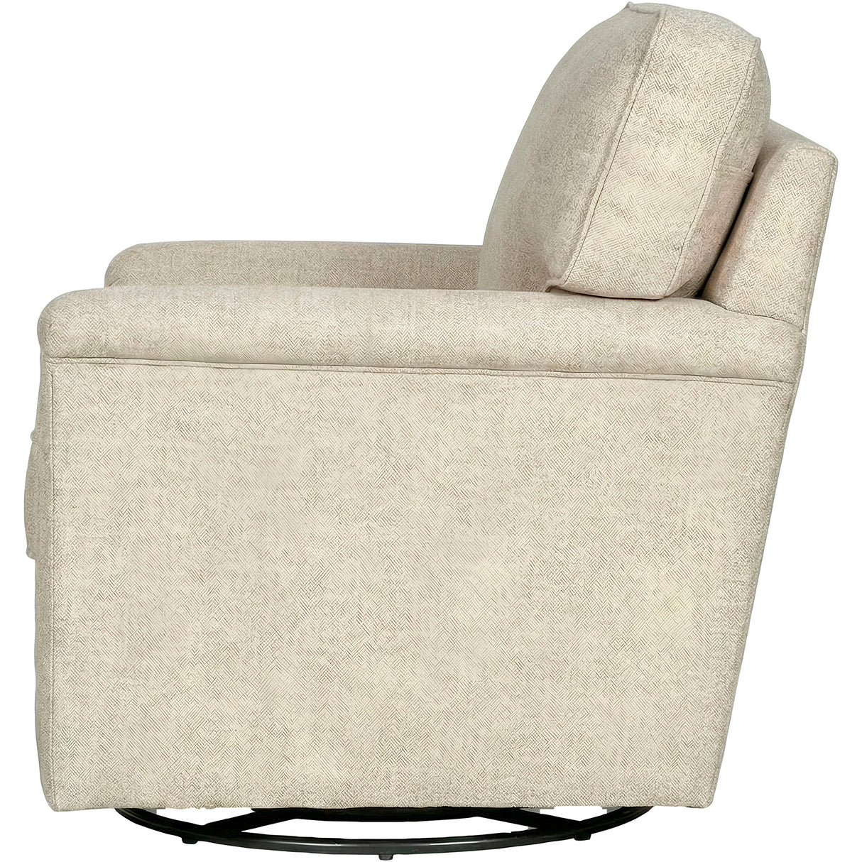 Side view of Warren Twine Feather Blend Swivel Chair