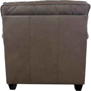 Back view of Warren Chocolate Feather Blend Leather Chair