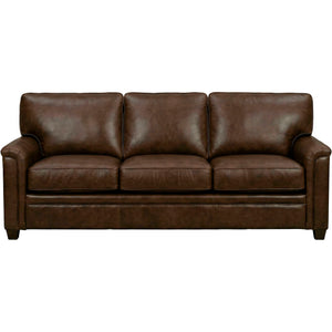 Warren Chocolate Feather Blend Leather Queen Sofa Sleeper QK1104338