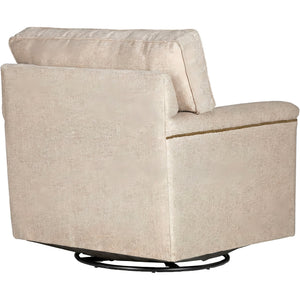 Back view of Warren Twine Nail Head Swivel Chair
