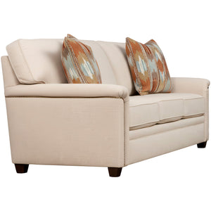 Side view of Warren Twine Feather Blend Nail Head Sofa