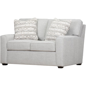 Front right view of Merritt Sterling Feather Blend Loveseat