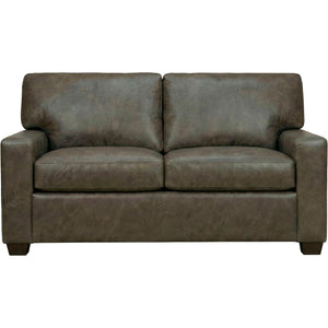 Merritt Carbone Feather Blend Leather Loveseat QK1104395
