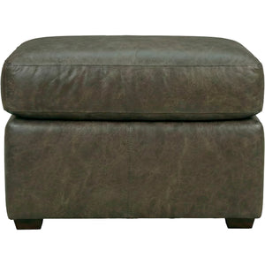 Back view of Merritt Carbone Feather Blend Leather Ottoman