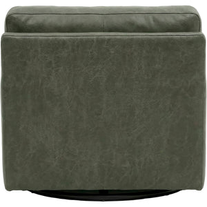 Back view of Merritt Carbone Feather Blend Leather Swivel Chair