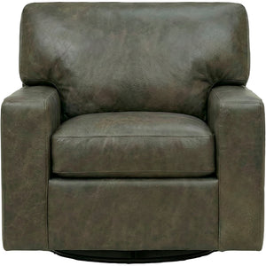 Merritt Carbone Feather Blend Leather Swivel Chair QK1104398