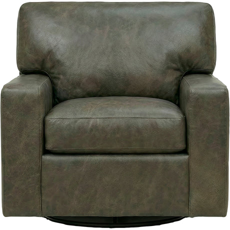 Merritt Carbone Feather Blend Leather Swivel Chair QK1104398