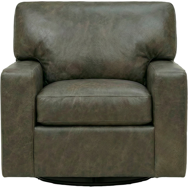 Merritt Carbone Feather Blend Leather Swivel Chair QK1104398