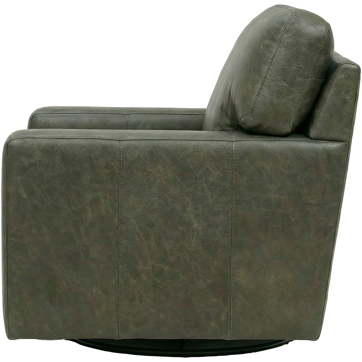 Side view of Merritt Carbone Feather Blend Leather Swivel Chair