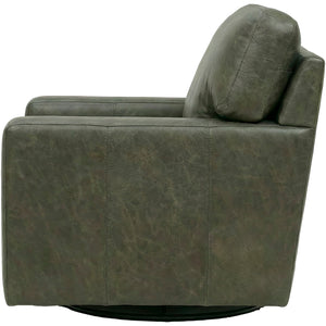 Side view of Merritt Carbone Feather Blend Leather Swivel Chair
