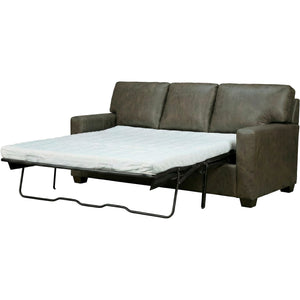 Detail view of Merritt Carbone Feather Blend Leather Queen Sofa Sleeper