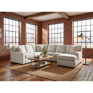 A room setting featuring Merritt Sterling 3 Piece Feather Blend Right Chaise Sectional