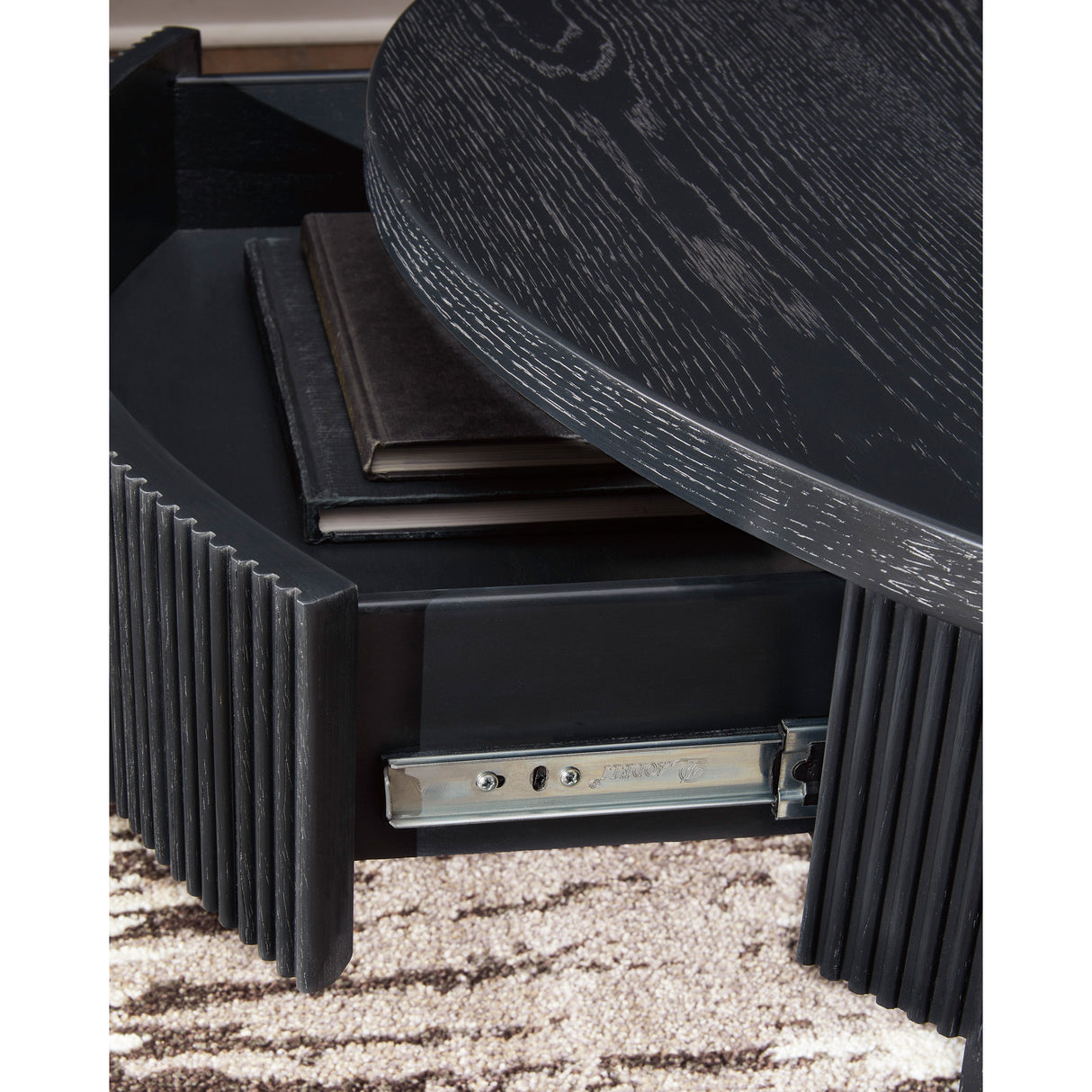 Detail view of Marstream Black Coffee Table