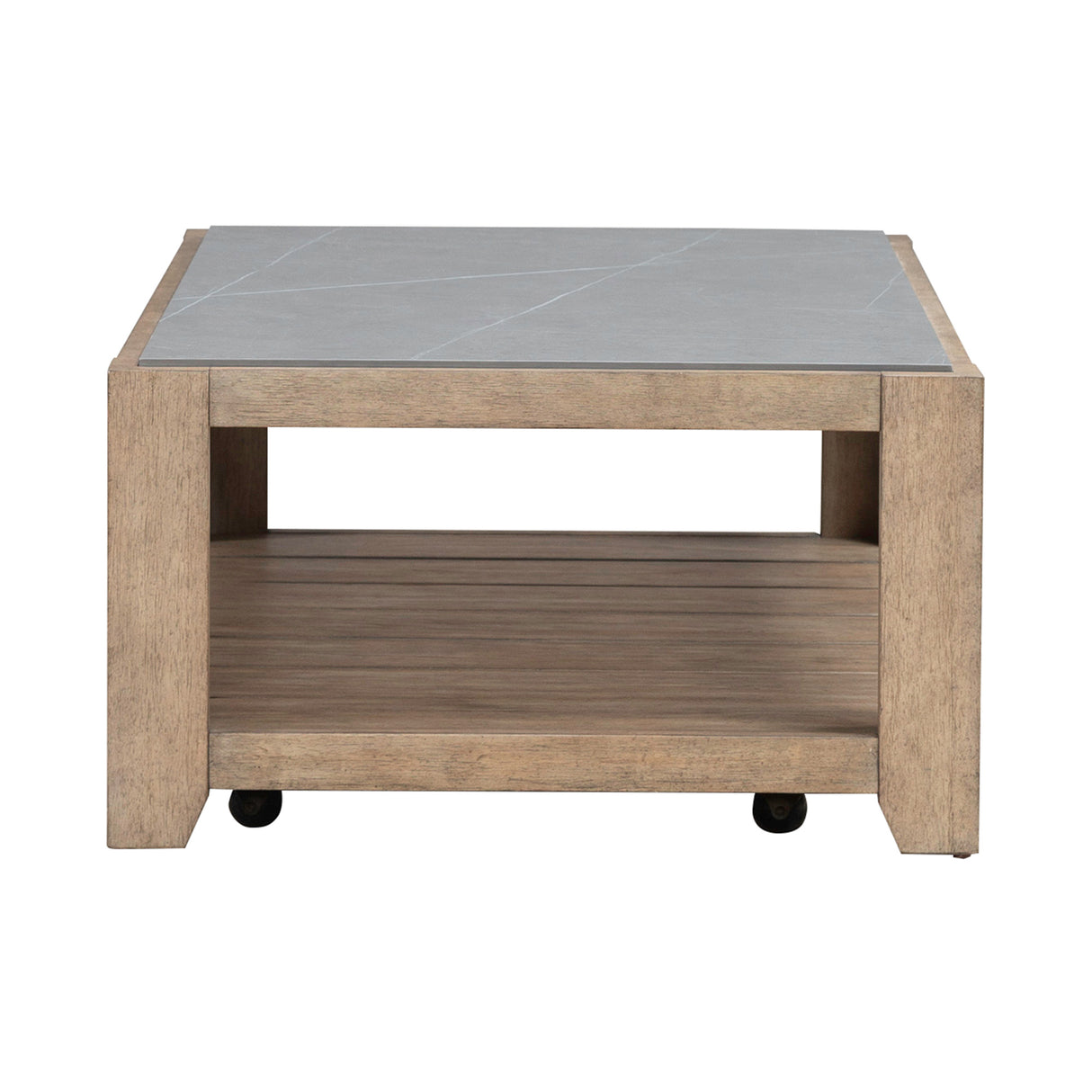 Side view of Millstone Nutmeg Rectangular Cocktail Table