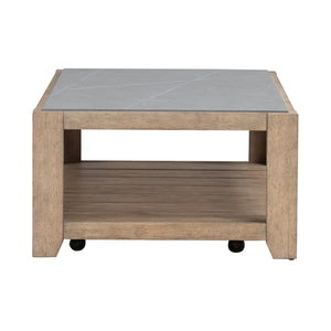Side view of Millstone Nutmeg Rectangular Cocktail Table
