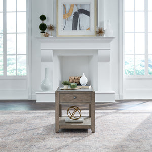A room setting featuring Millstone Nutmeg End Table