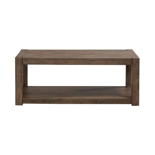 Broadmore Cobblestone Brown Rectangular Cocktail Table QK1104736