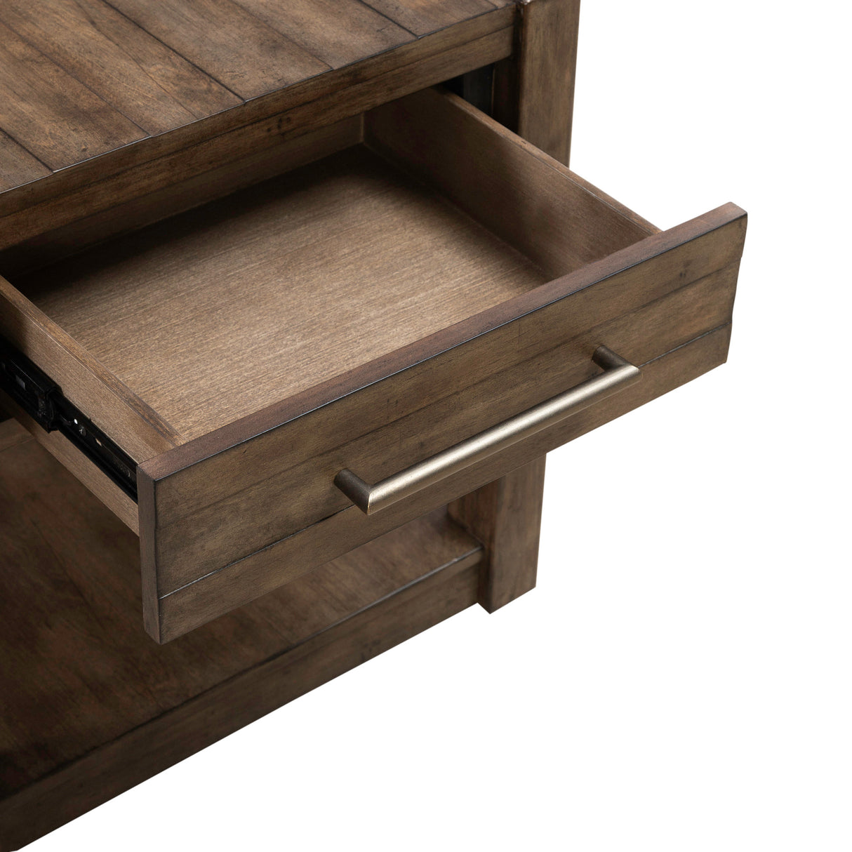 Detail view 2 of Broadmore Cobblestone Brown Drawer End Table