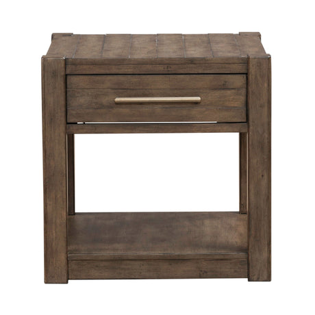 Broadmore Cobblestone Brown Drawer End Table QK1104737
