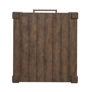 Top view of Broadmore Cobblestone Brown Drawer End Table