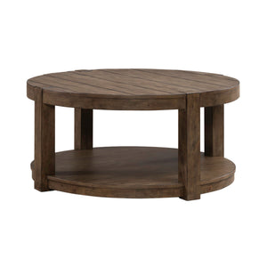 Broadmore Cobblestone Brown Round Cocktail Table QK1104738