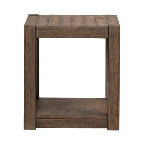 Broadmore Cobblestone Brown Square Chairside Table QK1104739