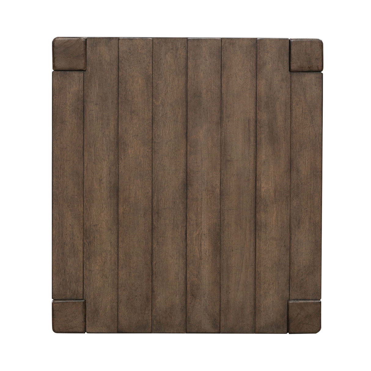 Top view of Broadmore Cobblestone Brown Square Chairside Table