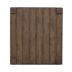 Top view of Broadmore Cobblestone Brown Square Chairside Table