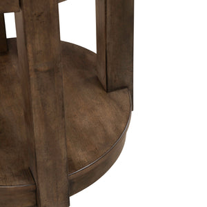 Detail view 2 of Broadmore Cobblestone Brown Round Chairside Table