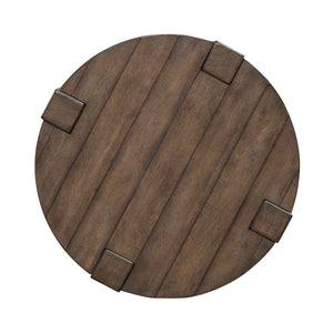 Top view of Broadmore Cobblestone Brown Round Chairside Table